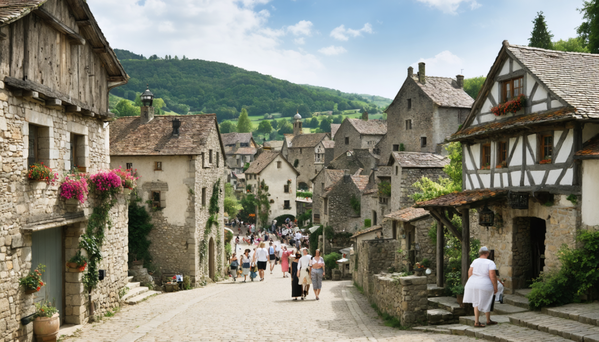découvrez un village de 587 habitants qui détient le record national avec 78 bâtiments historiques remarquables, un véritable trésor du patrimoine.